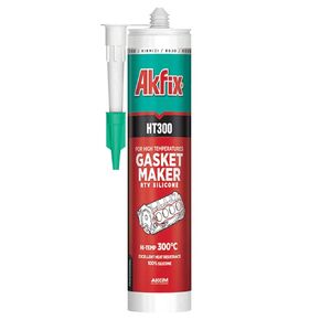 Akfix HT300 High Temp Silicone Gasket Maker (2x10.1 fl.oz.) - Red RTV Gasket Sealer, Flexible High Heat Silicone Sealant Up to 600F, Valve Cover Gasket Sealant for Automotive | 2 Pack