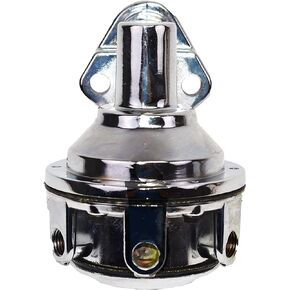 A-Team Performance - 12-835 Two-Valve Mechanical Fuel Pump 1/4-Inch Inlet Outlet NPT - Compatible With GMC Chevrolet BBC Big Block Chevy GMC V8 396 402 454 Engine Chrome