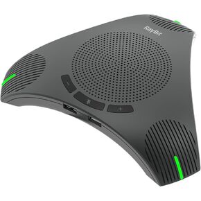 USB Speakerphone with Dual Hub - Conference Room Omnidirectional Microphone and Speaker, Computer Speakers with Microphone for Home Office, 360° Voice Pickup & Noise Reduction Mics for 8-10 People