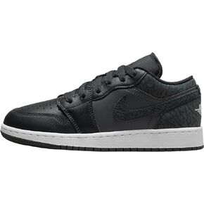 Jordan Big Kid's 1 Low SE Black Elephant Off Noir/Blk-Wht-Blk (FB9908 001)