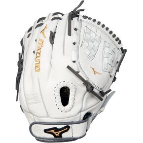 Mizuno GMVP1250PF4W MVP Prime Fastpitch Softball Glove 12.5", Trident Web, Left Hand Throw, WHITE-GREY