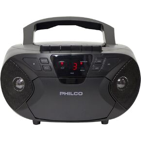 Portable Bluetooth Boombox with CD and Cassette Player | Cassette Recorder | Connect to Headphones | CD Player is Compatible with MP3/WMA/CD-R/CD-RW CDs | 3.5mm Aux Input | AC/Battery Powered