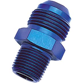 Edelbrock 660450 Blue Anodized Aluminum -6AN Flare to Pipe Straight Adapter