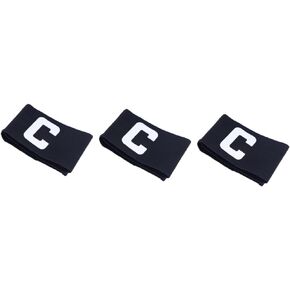 Kisangel 3pcs Football Captain Armbands Elastic Captain Arm Bands Adjustable Soccer Sleeve Strap for Player Fan Supplies,Black
