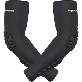 Padded Arm Sleeves 2 Pack Crashproof Elbow Forearm Pads Compression Protection Support for Basketball Volleyball