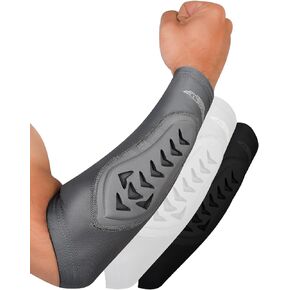 Exxact Sports Padded Forearm Compression Sleeve - Football Arm Sleeves for Men Baseball (Pack of 2)