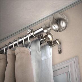 Rod Desyne Harris 13/16" Triple Curtain Rod, 28-48 inch, Satin Nickel
