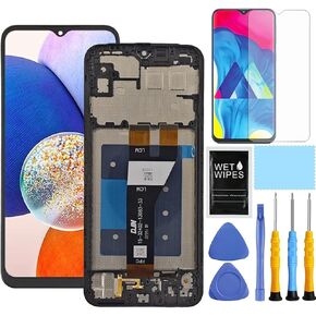 for Samsung Galaxy A14 5G Screen Replacement with Frame for Samsung a14 a146u Screen Replacement kit s146vl a146a a146w LCD Touch Display digitizer with Repair Part Tools 6.6 inch Black