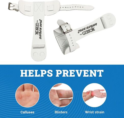 جيبسون جاست رايت مقابض الجمباز للنساء، قبضة جلدية متينة مع أشرطة مشبك واحدة لقبضة آمنة، مقابض يد للاعبي الجمباز المنافسين الأوائل، مقابض الجمباز للفتيات، صنع في الولايات المتحدة الأمريكية in Kuwait