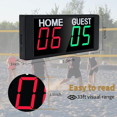 YZ LED Portable Digital Scoreboard, Tabletop Electronic Scoreboard with Remote, Score Keeper for Games Cornhole/Basketball/Ping Pong/Baseball/Tennis/Volleyball Indoor Outdoor in Saudi Arabia