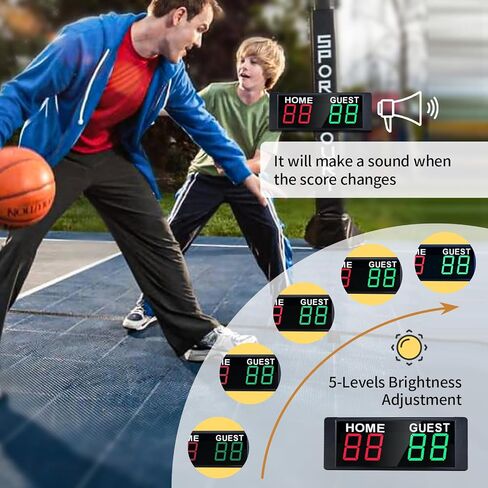 YZ LED Portable Digital Scoreboard, Tabletop Electronic Scoreboard with Remote, Score Keeper for Games Cornhole/Basketball/Ping Pong/Baseball/Tennis/Volleyball Indoor Outdoor in Saudi Arabia