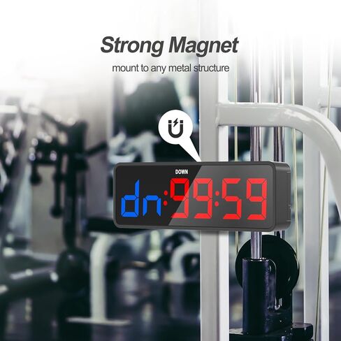 ساعة مؤقت رياضية صغيرة محمولة من ANJANK، العد التنازلي/الأعلى، ساعة إيقاف، مؤقت فاصل للتمرين مع بطارية قوية، مغناطيس قوي، جهاز تحكم عن بعد، سطوع قابل للتعديل، مؤقت رقمي للمنزل/المرآب in Kuwait