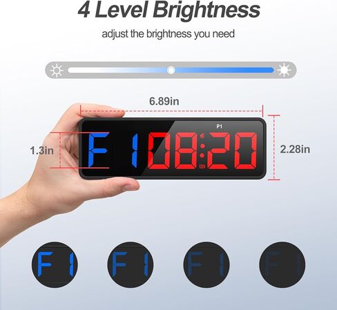 ساعة مؤقت رياضية صغيرة محمولة من ANJANK، العد التنازلي/الأعلى، ساعة إيقاف، مؤقت فاصل للتمرين مع بطارية قوية، مغناطيس قوي، جهاز تحكم عن بعد، سطوع قابل للتعديل، مؤقت رقمي للمنزل/المرآب in Kuwait