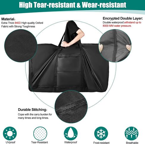 Folding Bike Bag for 26 inch to 29 inch Mountain Bicycle,Heavy Duty 840D Bike Travel Bag Box Case with Strong Webbing for Shipping and Air Travel Waterproof,Bicycle Outdoor Storage Bag with Carry Bag in Saudi Arabia