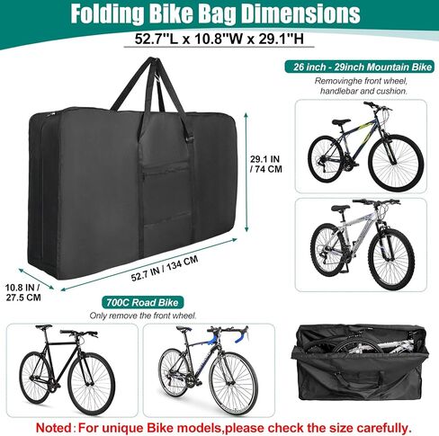 Folding Bike Bag for 26 inch to 29 inch Mountain Bicycle,Heavy Duty 840D Bike Travel Bag Box Case with Strong Webbing for Shipping and Air Travel Waterproof,Bicycle Outdoor Storage Bag with Carry Bag in Saudi Arabia