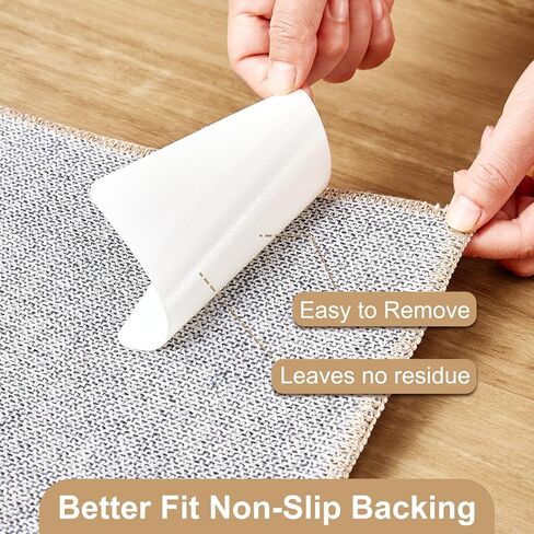 NAKAGISHI Rug Tape Rug Gripper for Hardwood Floors - 12 PCS Anti Slip Rug Grips Rug Stickers for Wood Floor Carpet Stickers for Area Rugs to Prevent Sliding - White in Saudi Arabia