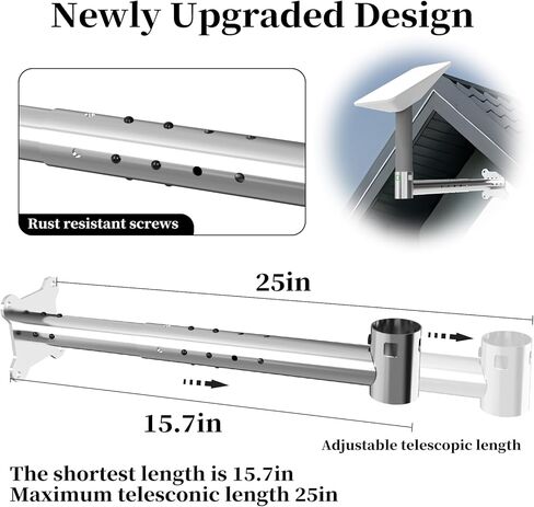 حامل حائط ستارلينك قابل للسحب - طقم تثبيت قمر صناعي عالي الجودة من الفولاذ المقاوم للصدأ لإنترنت ستارلينك، متوافق مع طبق مستطيل V2، حامل سقف ستارلينك لمجموعة إنترنت ستارلينك in Kuwait