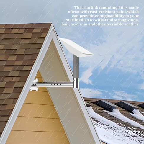 حامل حائط ستارلينك قابل للسحب - طقم تثبيت قمر صناعي عالي الجودة من الفولاذ المقاوم للصدأ لإنترنت ستارلينك، متوافق مع طبق مستطيل V2، حامل سقف ستارلينك لمجموعة إنترنت ستارلينك in Kuwait