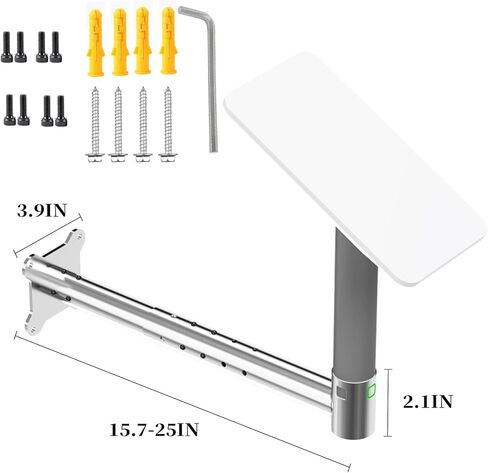 حامل حائط ستارلينك قابل للسحب - طقم تثبيت قمر صناعي عالي الجودة من الفولاذ المقاوم للصدأ لإنترنت ستارلينك، متوافق مع طبق مستطيل V2، حامل سقف ستارلينك لمجموعة إنترنت ستارلينك in Kuwait