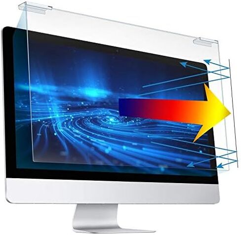 Blue Light Screen Protector for 23, 23.6, 23.8, 24 Inch Diagonal LED PC Monitor, Scratch-Resistant Computer Screen Blue Light Blocker, Blue Light Filter Hanging Type, 2 Pack (W 21.3" x H 13.4") in Saudi Arabia