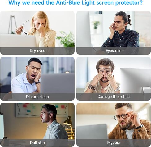 Blue Light Screen Protector for 23, 23.6, 23.8, 24 Inch Diagonal LED PC Monitor, Scratch-Resistant Computer Screen Blue Light Blocker, Blue Light Filter Hanging Type, 2 Pack (W 21.3" x H 13.4") in Saudi Arabia