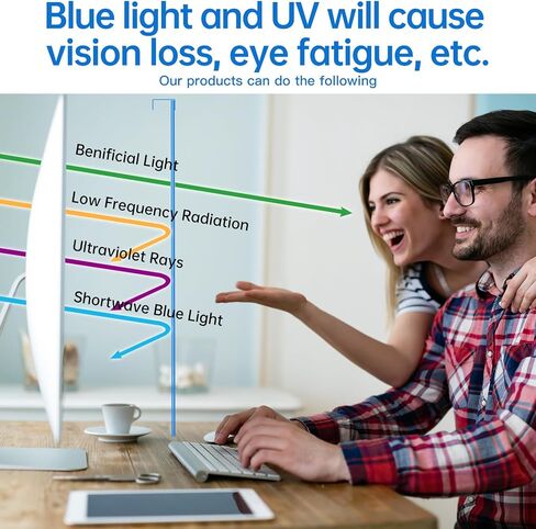 Blue Light Screen Protector for 23, 23.6, 23.8, 24 Inch Diagonal LED PC Monitor, Scratch-Resistant Computer Screen Blue Light Blocker, Blue Light Filter Hanging Type, 2 Pack (W 21.3" x H 13.4") in Saudi Arabia
