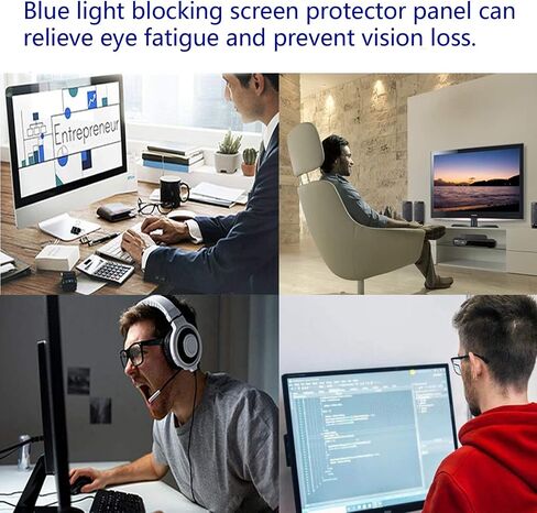 Blue Light Screen Protector for 23, 23.6, 23.8, 24 Inch Diagonal LED PC Monitor, Scratch-Resistant Computer Screen Blue Light Blocker, Blue Light Filter Hanging Type, 2 Pack (W 21.3" x H 13.4") in Saudi Arabia