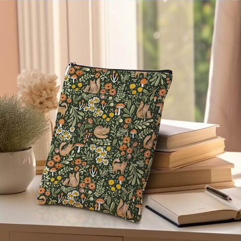 غلاف كتاب حامي الكتاب، حقيبة هدايا لمحبي الكتب، هدايا كتابية، غطاء كتاب مع سحاب للغلاف الورقي القابل للغسل، حقيبة هدايا مطبوعة على شكل قطة زهرية للنساء، قارئ الكتب، غلاف الكتاب in Kuwait