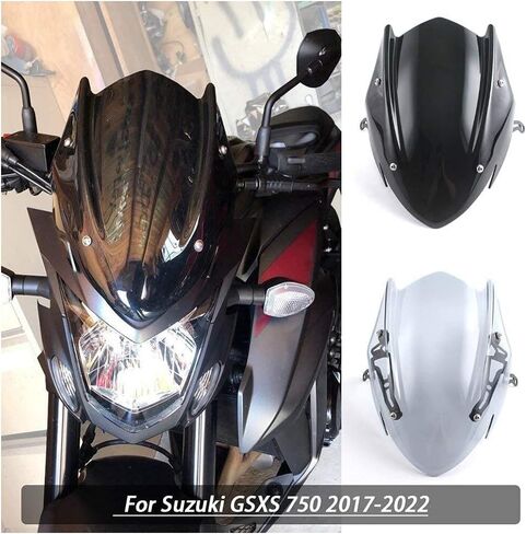 الزجاج الأمامي للدراجات النارية لـ GSX-S750 الزجاج الأمامي هدية واقي الرياح واقي الشاشة مع دعامة لـ Su.zuki GSX-S GSXS 750 GSXS750 2017 2018 2019 2020 2021 2022 2023 (دخان) in Kuwait
