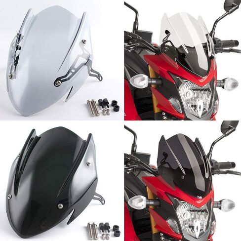 الزجاج الأمامي للدراجات النارية لـ GSX-S750 الزجاج الأمامي هدية واقي الرياح واقي الشاشة مع دعامة لـ Su.zuki GSX-S GSXS 750 GSXS750 2017 2018 2019 2020 2021 2022 2023 (دخان) in Kuwait