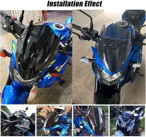 الزجاج الأمامي للدراجات النارية لـ GSX-S750 الزجاج الأمامي هدية واقي الرياح واقي الشاشة مع دعامة لـ Su.zuki GSX-S GSXS 750 GSXS750 2017 2018 2019 2020 2021 2022 2023 (دخان) in Kuwait