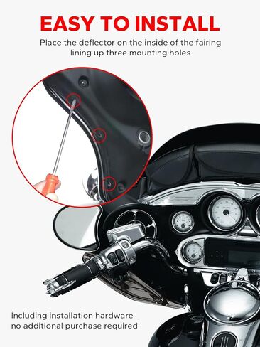 منحرف هواء علوي من الدخان قابل للتعديل هدية للزجاج الأمامي للجناح الجانبي متوافق مع Harley Touring 1996-2013 in Kuwait