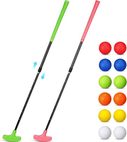 Leyndo 2 Pack Golf Putters Golf Putters for Men and Women with 12 Golf Balls Two Way Mini Golf Putters Adjustable Golf Putter for Right or Left Handed Golfers Golf Club Set for Kids Teenagers Adults in Saudi Arabia