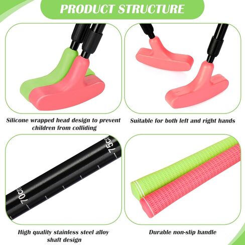 Leyndo 2 Pack Golf Putters Golf Putters for Men and Women with 12 Golf Balls Two Way Mini Golf Putters Adjustable Golf Putter for Right or Left Handed Golfers Golf Club Set for Kids Teenagers Adults in Saudi Arabia