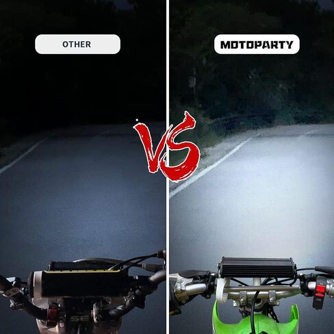 motoparty Motocross Headlight Light Bar Kit for KLX110 CRF110 TTR110 YZ250F with USB Socket Charger, 60W 2500LM Plug-n-Play Led Headlight Light Bar Lighting Kit Fits Most 7/8" Handlebars in Saudi Arabia
