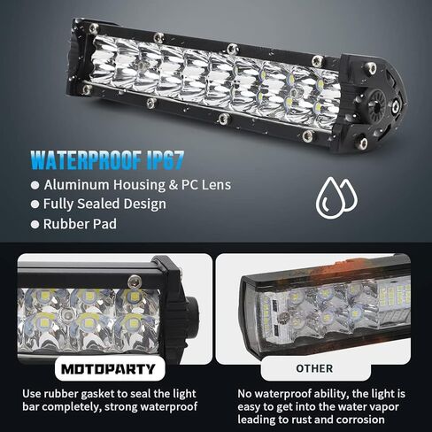 motoparty Motocross Headlight Light Bar Kit for KLX110 CRF110 TTR110 YZ250F with USB Socket Charger, 60W 2500LM Plug-n-Play Led Headlight Light Bar Lighting Kit Fits Most 7/8" Handlebars in Saudi Arabia