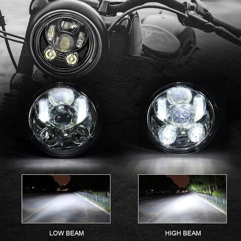 SUNPIE 5-3/4 5.75 بوصة LED دراجة نارية خفيفة الوزن متوافقة مع Sportster 883 XL1200 متوافقة مع Dyna Low Rider Wide Glide Super Glide متوافقة مع Softail Springer Deuce Street 500 Street 750 in Kuwait