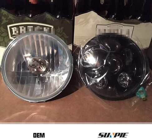 SUNPIE 5-3/4 5.75 بوصة LED دراجة نارية خفيفة الوزن متوافقة مع Sportster 883 XL1200 متوافقة مع Dyna Low Rider Wide Glide Super Glide متوافقة مع Softail Springer Deuce Street 500 Street 750 in Kuwait