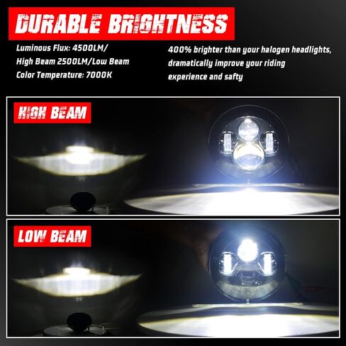 مصباح أمامي LED للدراجة النارية مقاس 7 بوصة متوافق مع ملحقات Harley Davidson Street Glide Road King Electra Glide Fat Boy Heritage Softail Deluxe Ultra Limited Classic Classic Projector Headlamp in Kuwait