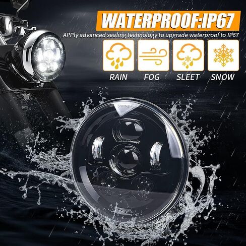 مصباح أمامي LED للدراجة النارية مقاس 7 بوصة متوافق مع ملحقات Harley Davidson Street Glide Road King Electra Glide Fat Boy Heritage Softail Deluxe Ultra Limited Classic Classic Projector Headlamp in Kuwait