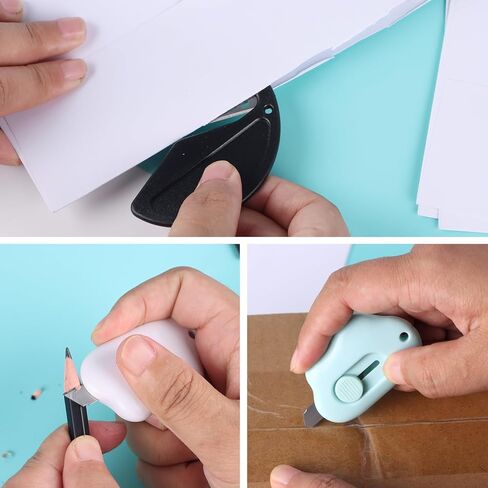 Mini Box Cutter,Letter Opener Envelope Slitter,Cloud Utility Retractable Art Knives,Letter Opener Envelope Slitter,with Key Chain(9pcs) in Kuwait