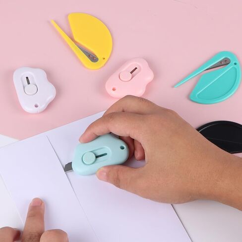 Mini Box Cutter,Letter Opener Envelope Slitter,Cloud Utility Retractable Art Knives,Letter Opener Envelope Slitter,with Key Chain(9pcs) in Kuwait
