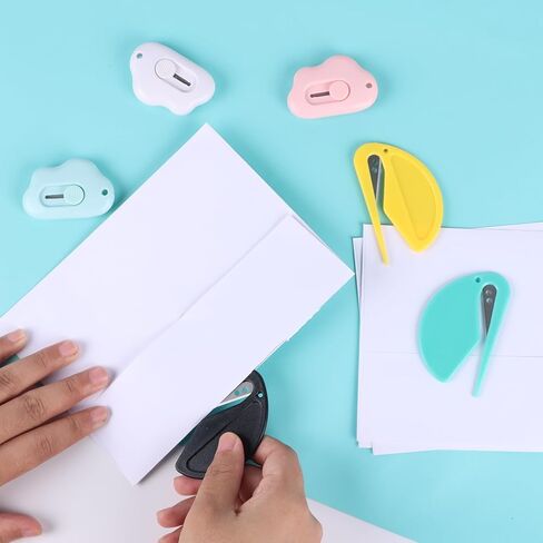 Mini Box Cutter,Letter Opener Envelope Slitter,Cloud Utility Retractable Art Knives,Letter Opener Envelope Slitter,with Key Chain(9pcs) in Kuwait