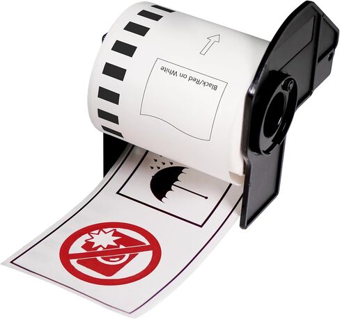 BETCKEY - Black/Red on White Continuous Labels Replace for Brother DK-2251 (2-3/7" x 100'), Use with Brother QL-800, QL-810W, QL-820NWB Printers [2 Rolls] in Saudi Arabia