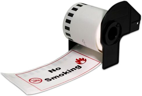 BETCKEY - Black/Red on White Continuous Labels Replace for Brother DK-2251 (2-3/7" x 100'), Use with Brother QL-800, QL-810W, QL-820NWB Printers [2 Rolls] in Saudi Arabia