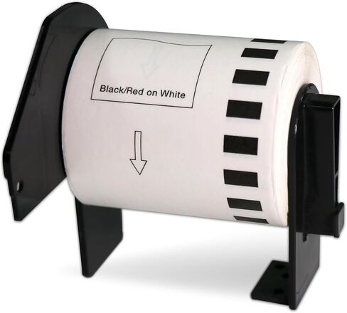 BETCKEY - Black/Red on White Continuous Labels Replace for Brother DK-2251 (2-3/7" x 100'), Use with Brother QL-800, QL-810W, QL-820NWB Printers [2 Rolls] in Saudi Arabia