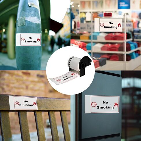 BETCKEY - Black/Red on White Continuous Labels Replace for Brother DK-2251 (2-3/7" x 100'), Use with Brother QL-800, QL-810W, QL-820NWB Printers [2 Rolls] in Saudi Arabia