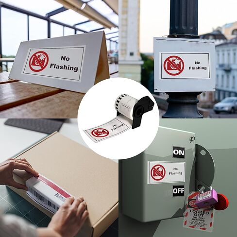 BETCKEY - Black/Red on White Continuous Labels Replace for Brother DK-2251 (2-3/7" x 100'), Use with Brother QL-800, QL-810W, QL-820NWB Printers [2 Rolls] in Saudi Arabia
