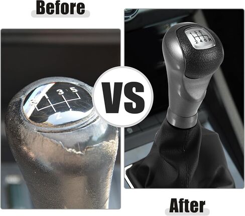 ACROPIX Gray 6 Speed Manual Gear Shift Knob Stick Shifter Lever Head Ball for Honda Civic DX EX LX 2006-2011 with Boot Cover No.54102SNAA01 - Pack of 2 in Saudi Arabia