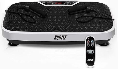 آلة منصة الاهتزاز من Hurtle Fitness - جهاز تمرين هزاز لكامل الجسم في صالة الألعاب الرياضية المنزلية، مدرب تدريب سريع لفقدان الوزن مع أشرطة مقاومة، عجلة حمل سهلة عن بعد، سرعة قابلة للتعديل in Kuwait
